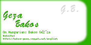 geza bakos business card